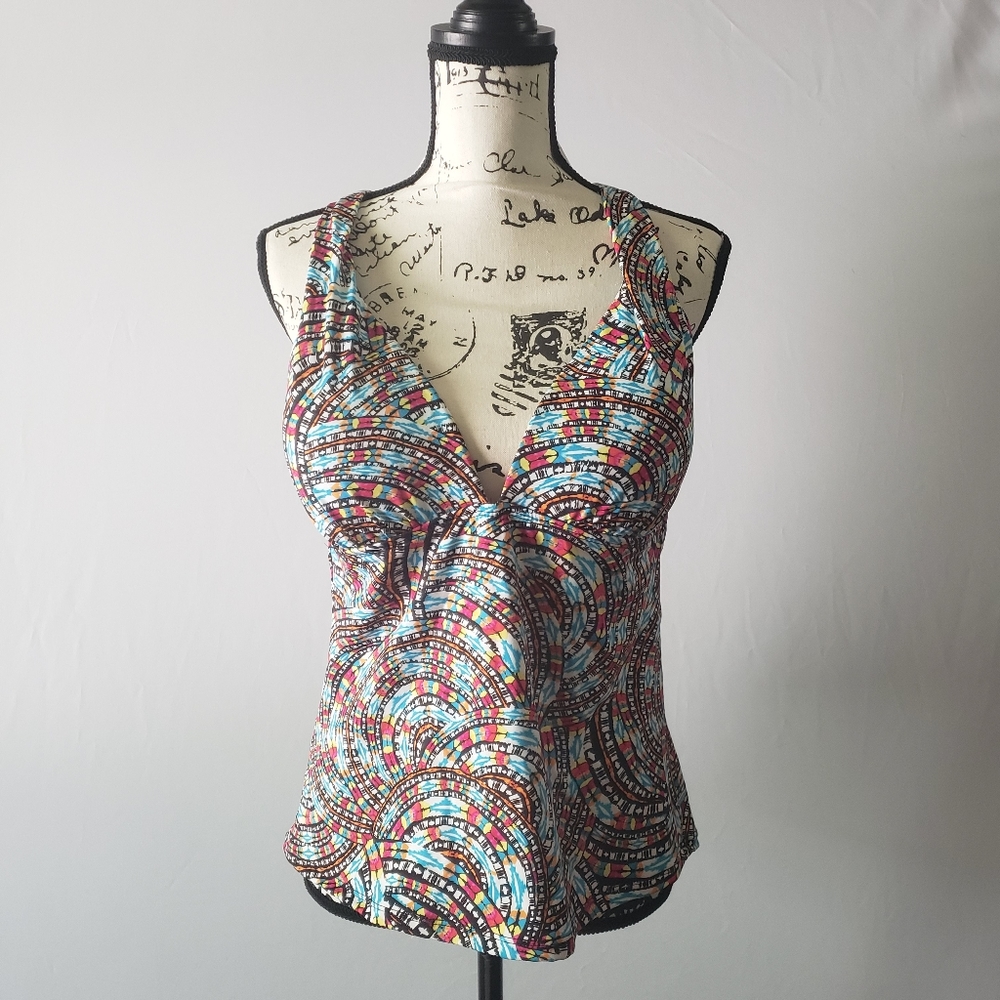 Halter Style Multi-Color Swim Top - Size 14
